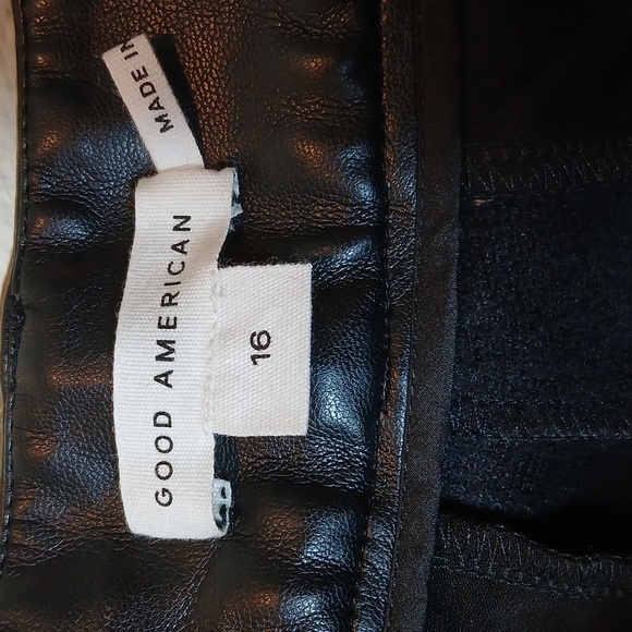 Good American Faux Leather Wide Leg Pants in black Plus size 16 - Picture 6 of 9
